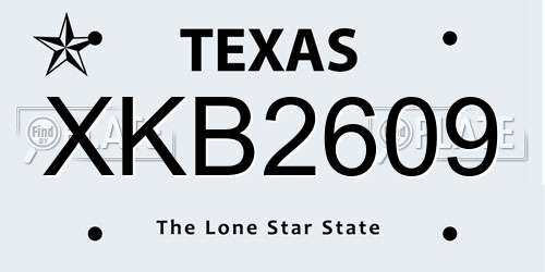 XKB2609 Texas License Plate