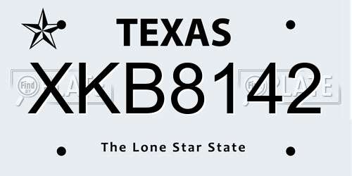 XKB8142 Texas License Plate