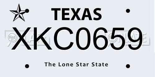 XKC0659 Texas License Plate
