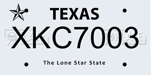 XKC7003 Texas License Plate