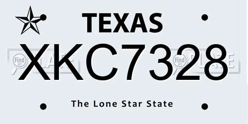 XKC7328 Texas License Plate