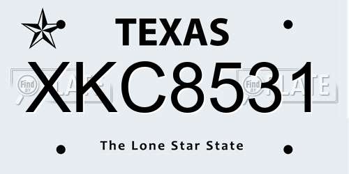 XKC8531 Texas License Plate