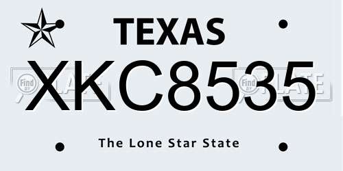 XKC8535 Texas License Plate