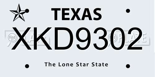 XKD9302 Texas License Plate