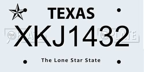 XKJ1432 Texas License Plate