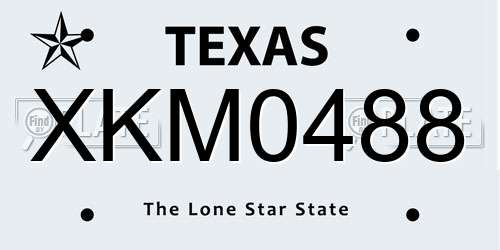 XKM0488 Texas License Plate