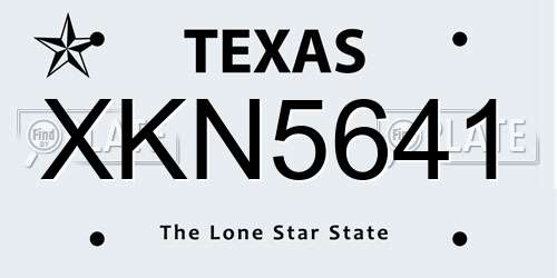 XKN5641 Texas License Plate