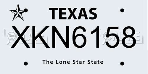 XKN6158 Texas License Plate