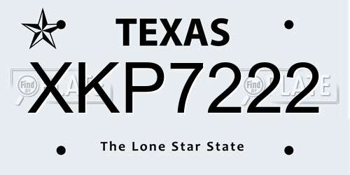 XKP7222 Texas License Plate