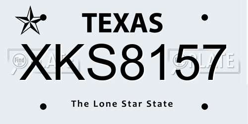 XKS8157 Texas License Plate