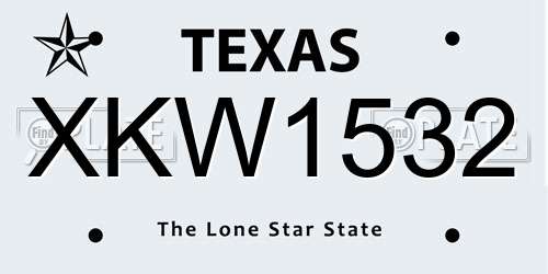 XKW1532 Texas License Plate