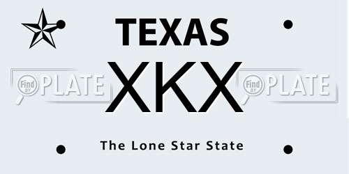 XKX Texas License Plate