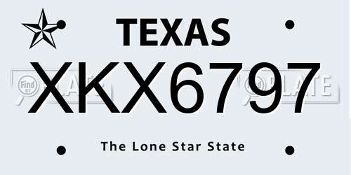 XKX6797 Texas License Plate