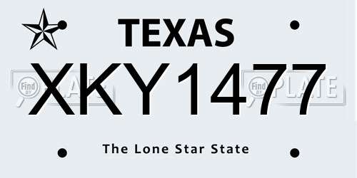 XKY1477 Texas License Plate