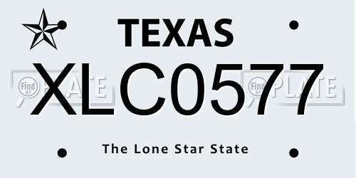 XLC0577 Texas License Plate