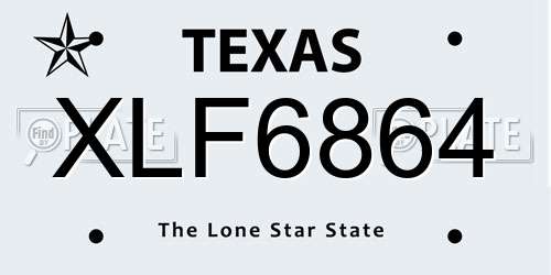XLF6864 Texas License Plate
