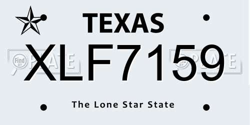 XLF7159 Texas License Plate