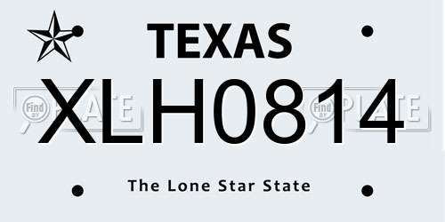 XLH0814 Texas License Plate