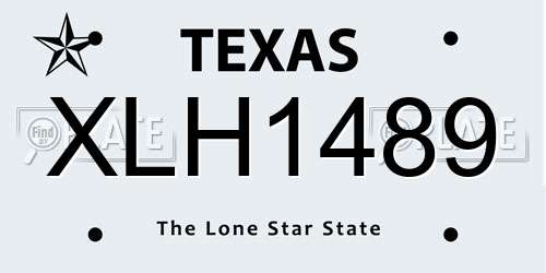 XLH1489 Texas License Plate