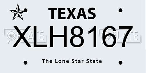 XLH8167 Texas License Plate