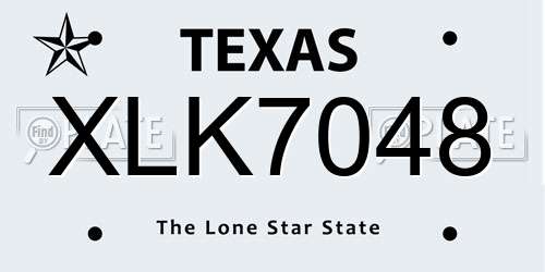 XLK7048 Texas License Plate