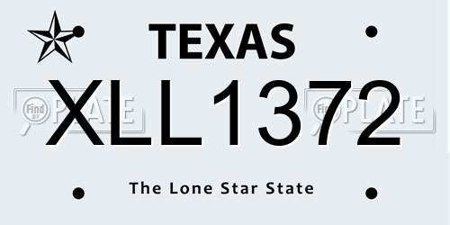 XLL1372 Texas License Plate