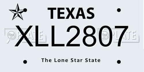 XLL2807 Texas License Plate