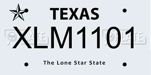 XLM1101 Texas License Plate