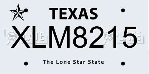 XLM8215 Texas License Plate