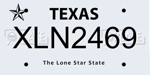 XLN2469 Texas License Plate