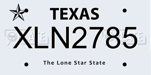 XLN2785 Texas License Plate