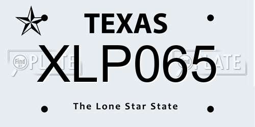 XLP065 Texas License Plate
