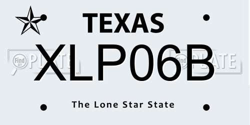 XLP06B Texas License Plate