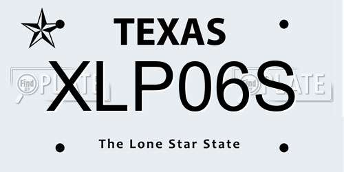 XLP06S Texas License Plate