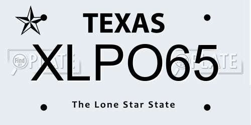 XLPO65 Texas License Plate