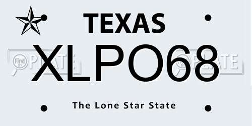 XLPO68 Texas License Plate