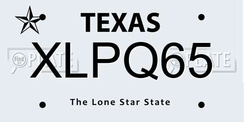 XLPQ65 Texas License Plate