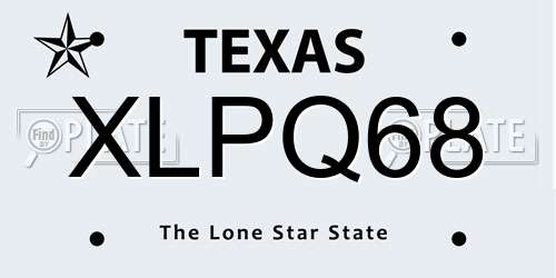 XLPQ68 Texas License Plate