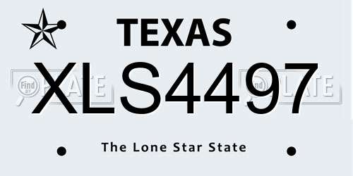 XLS4497 Texas License Plate