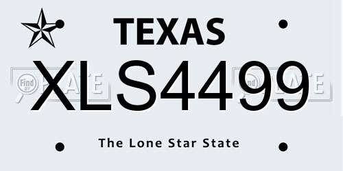 XLS4499 Texas License Plate