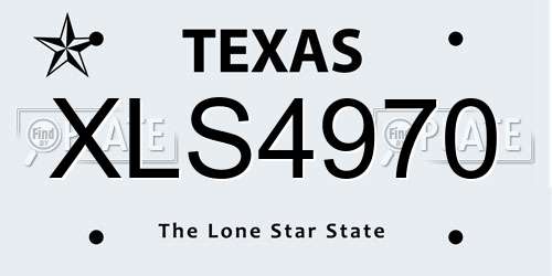 XLS4970 Texas License Plate