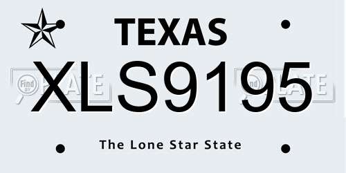 XLS9195 Texas License Plate