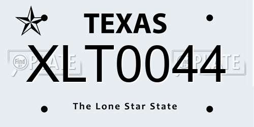 XLT0044 Texas License Plate
