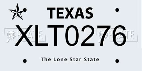 XLT0276 Texas License Plate