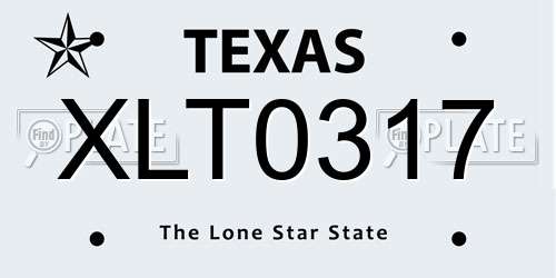 XLT0317 Texas License Plate