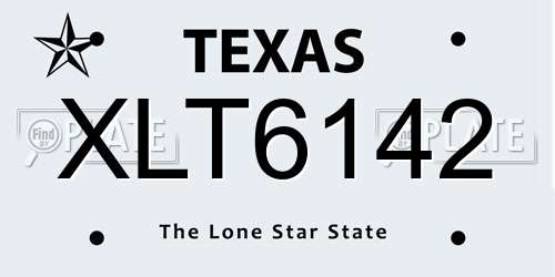 XLT6142 Texas License Plate