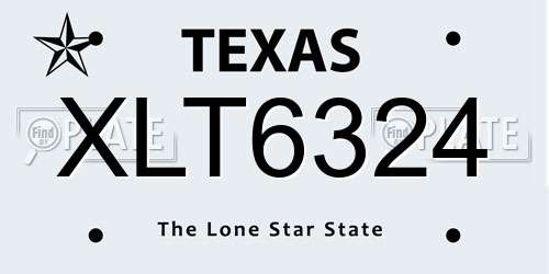 XLT6324 Texas License Plate
