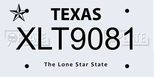 XLT9081 Texas License Plate