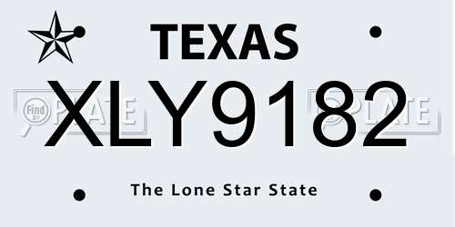 XLY9182 Texas License Plate