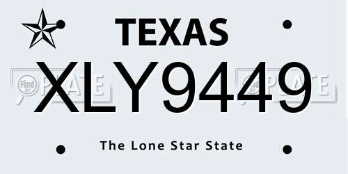 XLY9449 Texas License Plate
